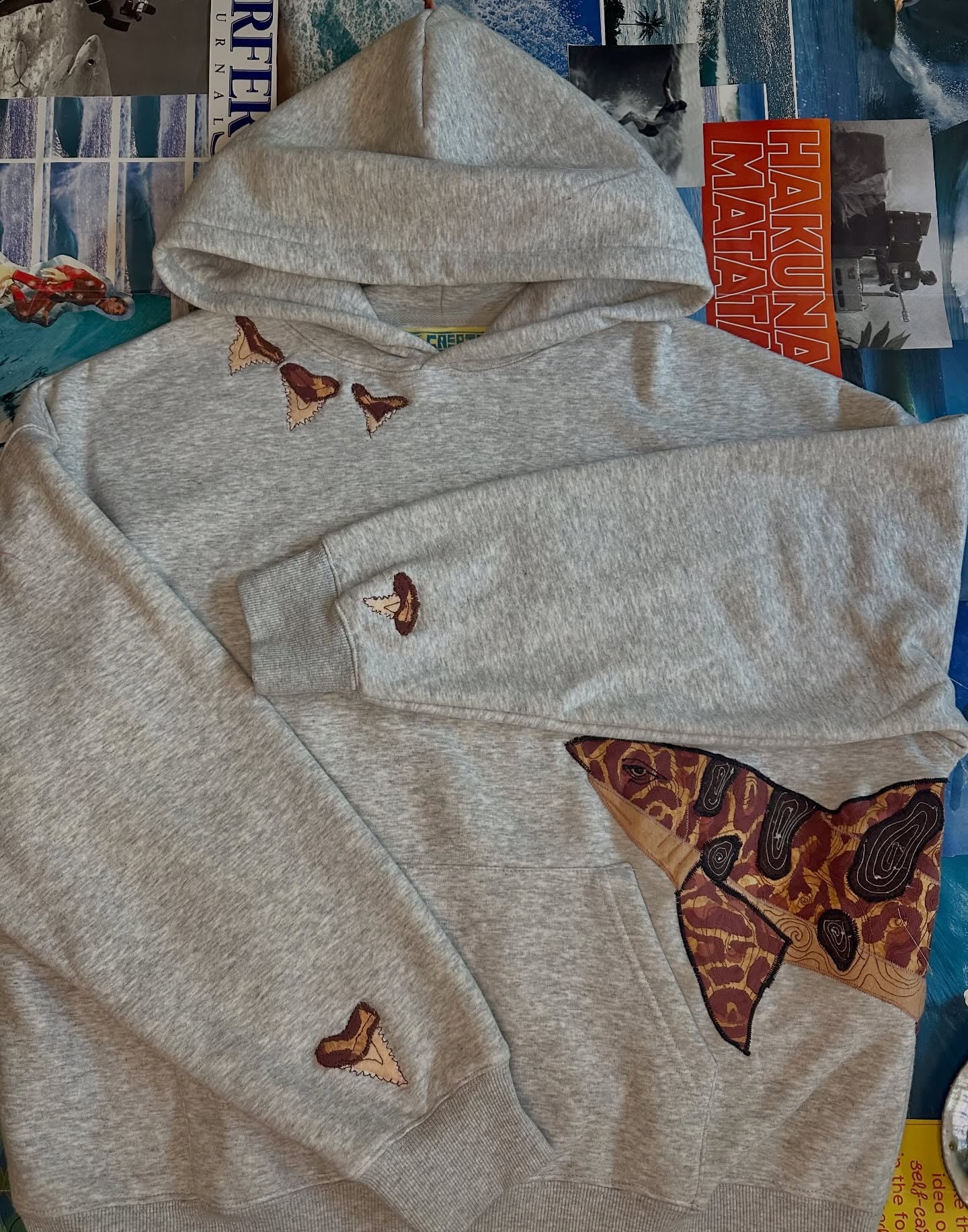 Leopard Shark Embroidered Hoodie