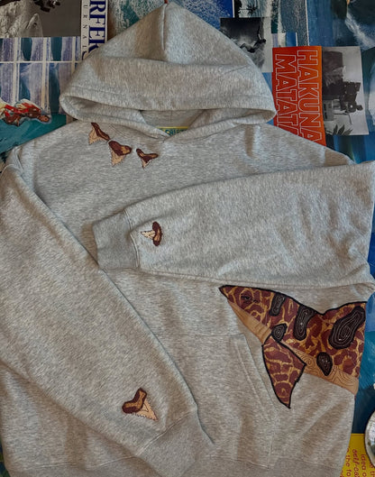Leopard Shark Embroidered Hoodie